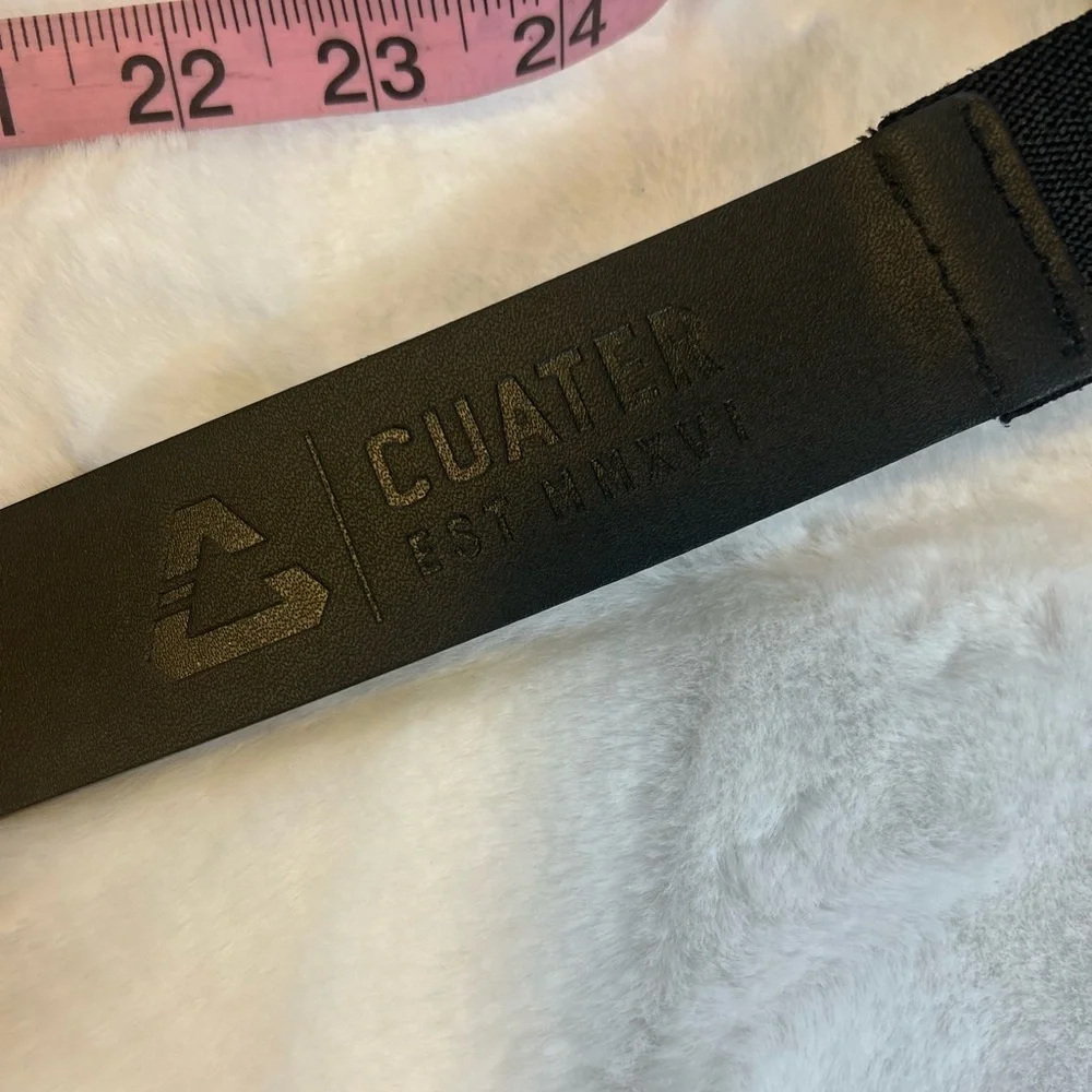 Cuater TravisMathew Black Leather Belt Golf Casual Matte Buckle w38